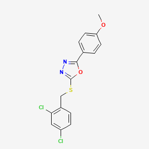 molecular formula C16H12Cl2N2O2S B3035572 2-[(2,4-二氯苄基)硫烷基]-5-(4-甲氧基苯基)-1,3,4-恶二唑 CAS No. 332869-35-9