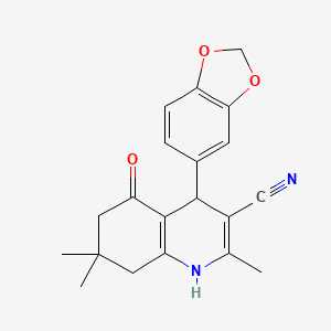 4-(1,3-Benzodioxol-5-yl)-2,7,7-trimethyl-5-oxo-1,4,5,6,7,8-hexahydro-3-quinolinecarbonitrile