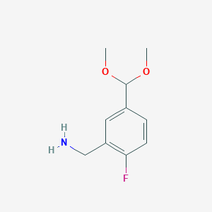 [5-(dimethoxymethyl)-2-fluorophenyl]methanamine