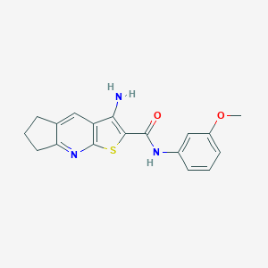 6-amino-N-(3-methoxyphenyl)-4-thia-2-azatricyclo[7.3.0.03,7]dodeca-1,3(7),5,8-tetraene-5-carboxamide
