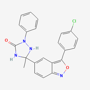 molecular formula C22H17ClN4O2 B3035586 5-[3-(4-Chlorophenyl)-2,1-benzisoxazol-5-yl]-5-methyl-2-phenyl-1,2,4-triazolan-3-one CAS No. 337920-28-2