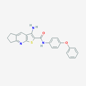 molecular formula C23H19N3O2S B303559 3-amino-N-(4-phenoxyphenyl)-6,7-dihydro-5H-cyclopenta[b]thieno[3,2-e]pyridine-2-carboxamide 
