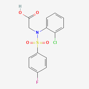 2-{2-Chloro[(4-fluorophenyl)sulfonyl]anilino}acetic acid