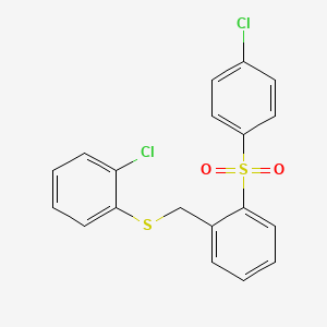 molecular formula C19H14Cl2O2S2 B3035596 (4-氯苯基)(2-{[(2-氯苯基)硫代]甲基}苯基)二氧代-λ~6~-硫烷 CAS No. 337923-91-8
