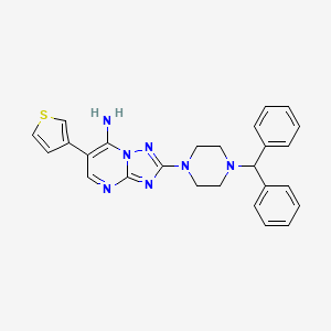 molecular formula C26H25N7S B3035599 2-(4-Benzhydrylpiperazino)-6-(3-thienyl)[1,2,4]triazolo[1,5-a]pyrimidin-7-ylamine CAS No. 337928-51-5
