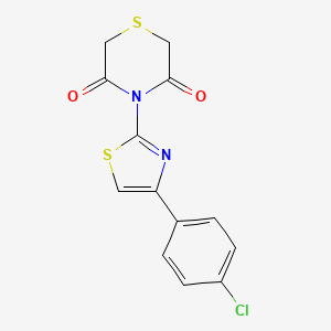 molecular formula C13H9ClN2O2S2 B3035601 4-[4-(4-Chlorophenyl)-1,3-thiazol-2-yl]thiomorpholine-3,5-dione CAS No. 338391-86-9
