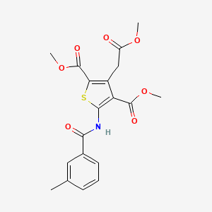 molecular formula C19H19NO7S B3035608 Dimethyl 3-(2-methoxy-2-oxoethyl)-5-[(3-methylbenzoyl)amino]-2,4-thiophenedicarboxylate CAS No. 338393-34-3