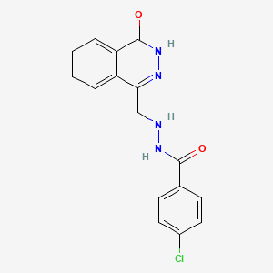 molecular formula C16H13ClN4O2 B3035612 4-chloro-N'-[(4-oxo-3,4-dihydro-1-phthalazinyl)methyl]benzenecarbohydrazide CAS No. 338394-21-1