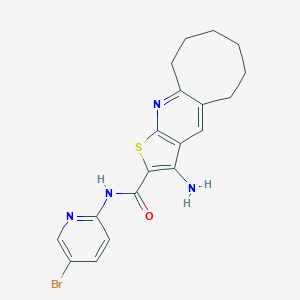 molecular formula C19H19BrN4OS B303562 3-amino-N-(5-bromopyridin-2-yl)-5,6,7,8,9,10-hexahydrocycloocta[b]thieno[3,2-e]pyridine-2-carboxamide 