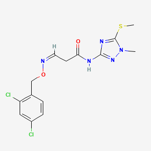 (3Z)-3-[(2,4-dichlorophenyl)methoxyimino]-N-(1-methyl-5-methylsulfanyl-1,2,4-triazol-3-yl)propanamide