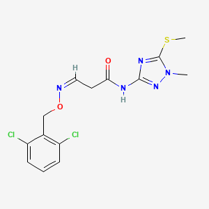 (3Z)-3-[(2,6-dichlorophenyl)methoxyimino]-N-(1-methyl-5-methylsulfanyl-1,2,4-triazol-3-yl)propanamide