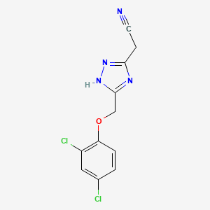 molecular formula C11H8Cl2N4O B3035626 2-{3-[(2,4-二氯苯氧基)甲基]-1H-1,2,4-三唑-5-基}乙腈 CAS No. 338395-57-6