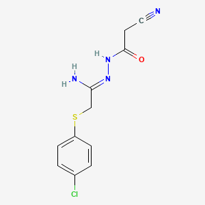 N'-[(1Z)-1-amino-2-[(4-chlorophenyl)sulfanyl]ethylidene]-2-cyanoacetohydrazide