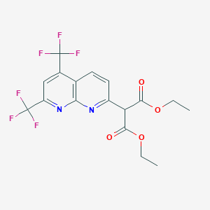 molecular formula C17H14F6N2O4 B3035634 Diethyl 2-[5,7-bis(trifluoromethyl)[1,8]naphthyridin-2-yl]malonate CAS No. 338396-74-0