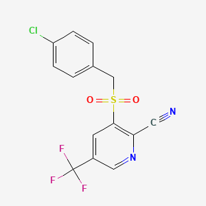 3-[(4-Chlorobenzyl)sulfonyl]-5-(trifluoromethyl)-2-pyridinecarbonitrile