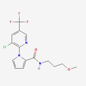 molecular formula C15H15ClF3N3O2 B3035640 1-[3-chloro-5-(trifluoromethyl)-2-pyridinyl]-N-(3-methoxypropyl)-1H-pyrrole-2-carboxamide CAS No. 338397-69-6
