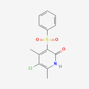 molecular formula C13H12ClNO3S B3035646 5-chloro-4,6-dimethyl-3-(phenylsulfonyl)-2(1H)-pyridinone CAS No. 338398-23-5