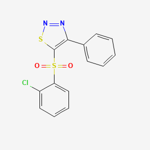 molecular formula C14H9ClN2O2S2 B3035647 2-Chlorophenyl 4-phenyl-1,2,3-thiadiazol-5-yl sulfone CAS No. 338398-49-5