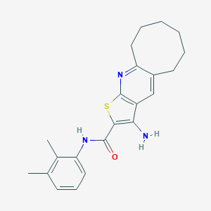 molecular formula C22H25N3OS B303565 3-amino-N-(2,3-dimethylphenyl)-5,6,7,8,9,10-hexahydrocycloocta[b]thieno[3,2-e]pyridine-2-carboxamide 