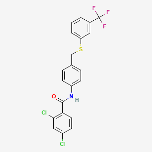 2,4-dichloro-N-[4-[[3-(trifluoromethyl)phenyl]sulfanylmethyl]phenyl]benzamide