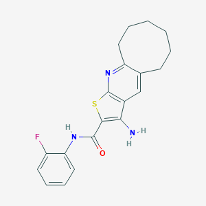 molecular formula C20H20FN3OS B303566 3-amino-N-(2-fluorophenyl)-5,6,7,8,9,10-hexahydrocycloocta[b]thieno[3,2-e]pyridine-2-carboxamide 
