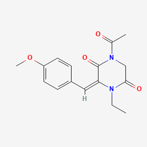 (3E)-1-acetyl-4-ethyl-3-[(4-methoxyphenyl)methylidene]piperazine-2,5-dione
