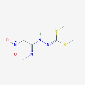 molecular formula C6H12N4O2S2 B3035676 1-{2-[Bis(methylsulfanyl)methylene]hydrazino}-1-(methylimino)-2-nitroethane CAS No. 338402-53-2