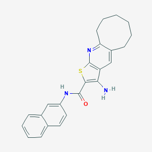 molecular formula C24H23N3OS B303568 3-amino-N-(2-naphthyl)-5,6,7,8,9,10-hexahydrocycloocta[b]thieno[3,2-e]pyridine-2-carboxamide 