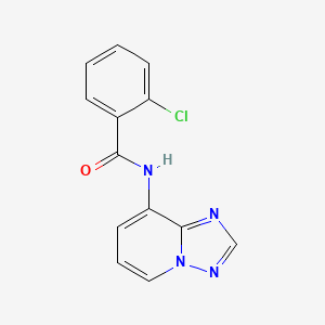 molecular formula C13H9ClN4O B3035683 2-chloro-N-[1,2,4]triazolo[1,5-a]pyridin-8-ylbenzenecarboxamide CAS No. 338406-09-0