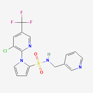 molecular formula C16H12ClF3N4O2S B3035686 1-[3-chloro-5-(trifluoromethyl)-2-pyridinyl]-N-(3-pyridinylmethyl)-1H-pyrrole-2-sulfonamide CAS No. 338406-64-7