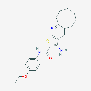 molecular formula C22H25N3O2S B303569 3-amino-N-(4-ethoxyphenyl)-5,6,7,8,9,10-hexahydrocycloocta[b]thieno[3,2-e]pyridine-2-carboxamide 
