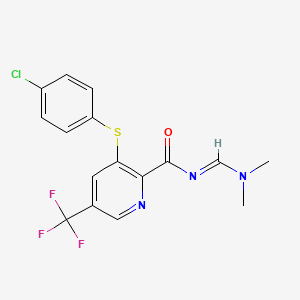 3-(4-chlorophenyl)sulfanyl-N-(dimethylaminomethylidene)-5-(trifluoromethyl)pyridine-2-carboxamide