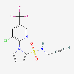 molecular formula C13H9ClF3N3O2S B3035697 1-[3-chloro-5-(trifluoromethyl)-2-pyridinyl]-N-(2-propynyl)-1H-pyrrole-2-sulfonamide CAS No. 338407-37-7