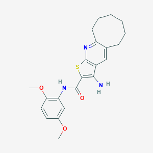 molecular formula C22H25N3O3S B303570 3-amino-N-(2,5-dimethoxyphenyl)-5,6,7,8,9,10-hexahydrocycloocta[b]thieno[3,2-e]pyridine-2-carboxamide 