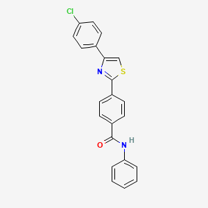 molecular formula C22H15ClN2OS B3035706 4-[4-(4-chlorophenyl)-1,3-thiazol-2-yl]-N-phenylbenzamide CAS No. 338408-14-3