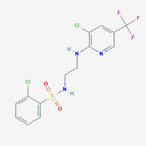 2-chloro-N-(2-{[3-chloro-5-(trifluoromethyl)-2-pyridinyl]amino}ethyl)benzenesulfonamide
