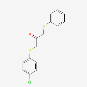 molecular formula C15H13ClOS2 B3035713 1-[(4-Chlorophenyl)sulfanyl]-3-(phenylsulfanyl)acetone CAS No. 338409-49-7