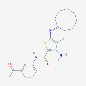 molecular formula C22H23N3O2S B303572 N-(3-acetylphenyl)-3-amino-5,6,7,8,9,10-hexahydrocycloocta[b]thieno[3,2-e]pyridine-2-carboxamide 