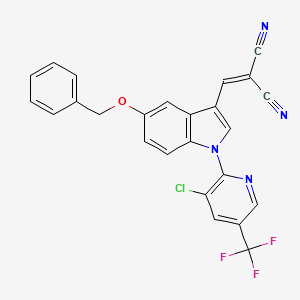 molecular formula C25H14ClF3N4O B3035722 2-({5-(benzyloxy)-1-[3-chloro-5-(trifluoromethyl)-2-pyridinyl]-1H-indol-3-yl}methylene)malononitrile CAS No. 338410-07-4