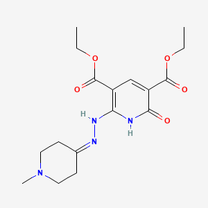 Diethyl 2-hydroxy-6-[2-(1-methyl-4-piperidinylidene)hydrazino]-3,5-pyridinedicarboxylate