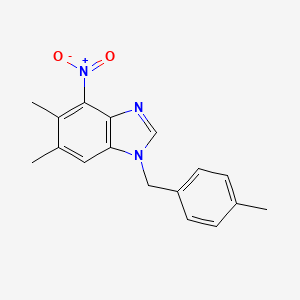 molecular formula C17H17N3O2 B3035726 5,6-二甲基-1-(4-甲基苄基)-4-硝基-1H-1,3-苯并咪唑 CAS No. 338410-97-2