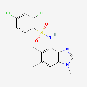 molecular formula C16H15Cl2N3O2S B3035728 2,4-dichloro-N-(1,5,6-trimethyl-1H-1,3-benzimidazol-4-yl)benzenesulfonamide CAS No. 338411-08-8