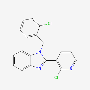 molecular formula C19H13Cl2N3 B3035729 1-(2-chlorobenzyl)-2-(2-chloro-3-pyridinyl)-1H-1,3-benzimidazole CAS No. 338411-31-7