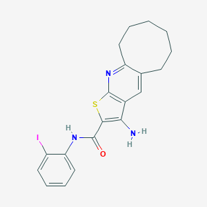 molecular formula C20H20IN3OS B303573 3-amino-N-(2-iodophenyl)-5,6,7,8,9,10-hexahydrocycloocta[b]thieno[3,2-e]pyridine-2-carboxamide 