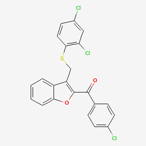(4-Chlorophenyl)(3-{[(2,4-dichlorophenyl)sulfanyl]methyl}-1-benzofuran-2-yl)methanone