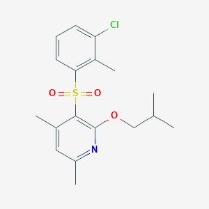 3-[(3-Chloro-2-methylphenyl)sulfonyl]-2-isobutoxy-4,6-dimethylpyridine
