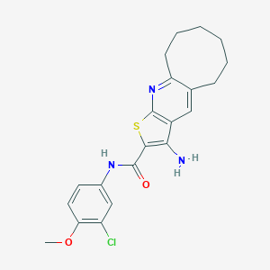 molecular formula C21H22ClN3O2S B303574 3-amino-N-(3-chloro-4-methoxyphenyl)-5,6,7,8,9,10-hexahydrocycloocta[b]thieno[3,2-e]pyridine-2-carboxamide 
