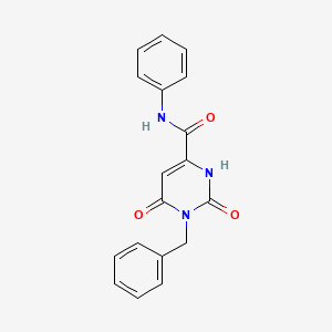 molecular formula C18H15N3O3 B3035751 1-benzyl-6-hydroxy-2-oxo-N-phenyl-1,2-dihydro-4-pyrimidinecarboxamide CAS No. 338412-66-1