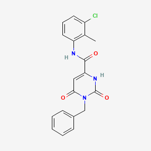 molecular formula C19H16ClN3O3 B3035752 1-benzyl-N-(3-chloro-2-methylphenyl)-6-hydroxy-2-oxo-1,2-dihydro-4-pyrimidinecarboxamide CAS No. 338412-67-2