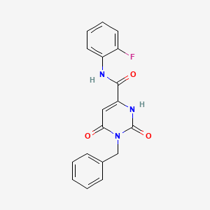 molecular formula C18H14FN3O3 B3035753 1-benzyl-N-(2-fluorophenyl)-6-hydroxy-2-oxo-1,2-dihydro-4-pyrimidinecarboxamide CAS No. 338412-73-0